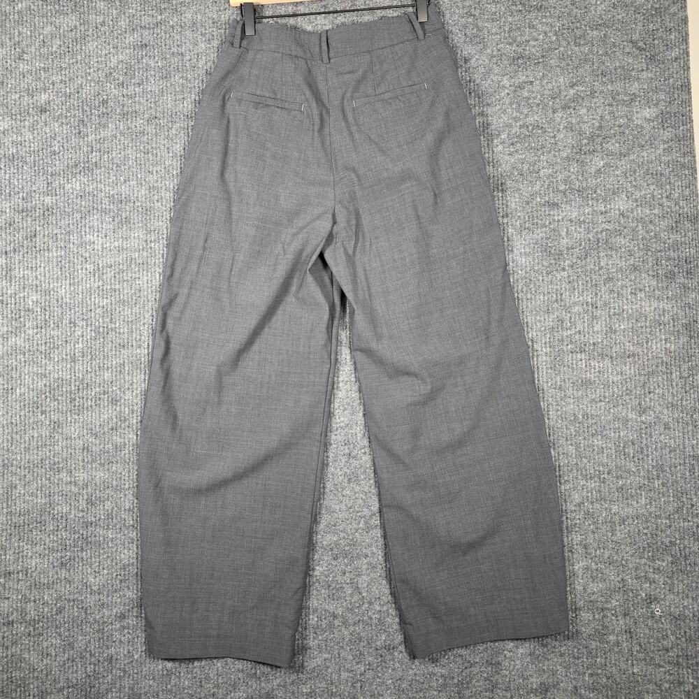 & Other Stories Gray Wide Leg Trousers High Waist Pleated US 8 - Picture 4 of 5